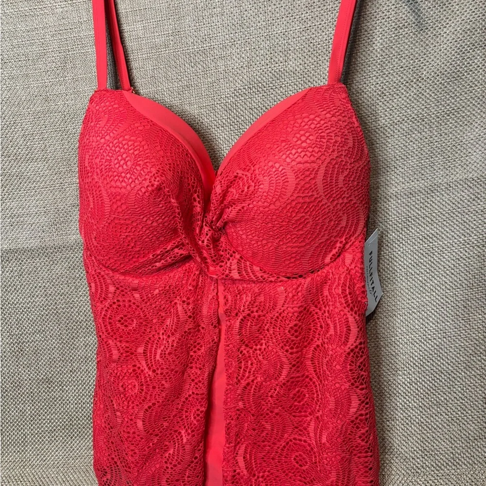 Women's Coral Lace tankini type swim top size 20 NWT - Picture 1 of 5